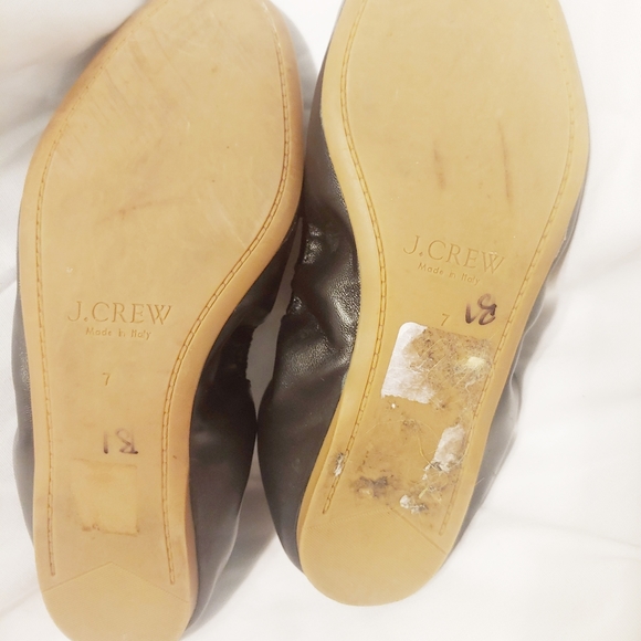 J crew ballerina fold away black leather flats - Picture 4 of 4